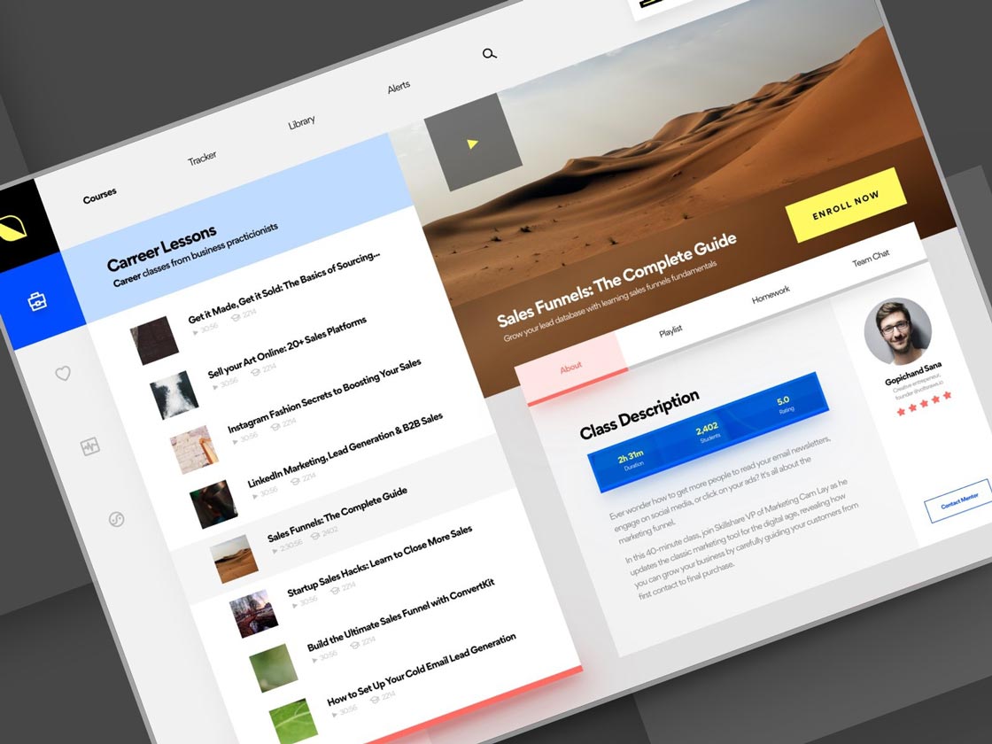 Plataforma de e-learning con cursos de ventas